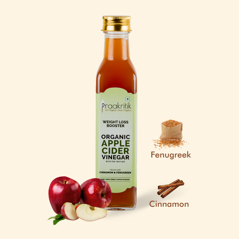 Praakritik Organic Apple Cider Vinegar with Fenugreek & Cinnamon