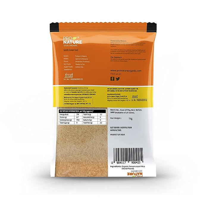 PRO NATURAL SONAMASOORI RICE ( HAND POUND)
