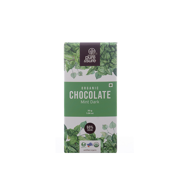 Pure & Sure ORGANIC CHOCOLATE BAR,MINT DARK