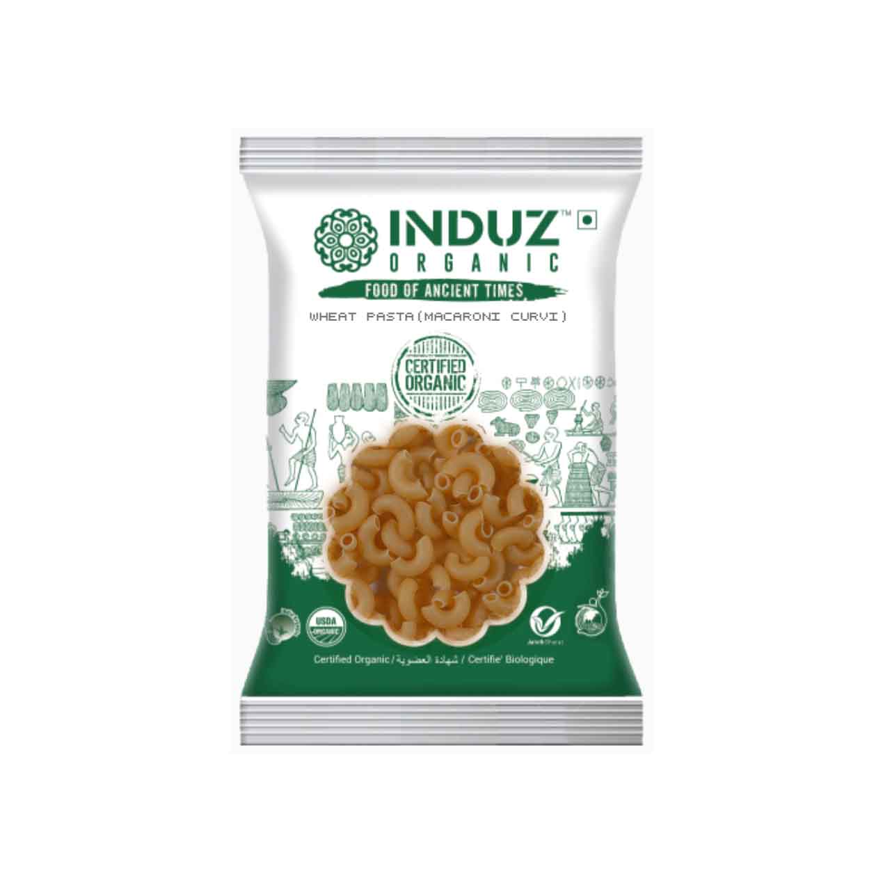 Induz Organic Wheat Pasta - Macaroni Curvi