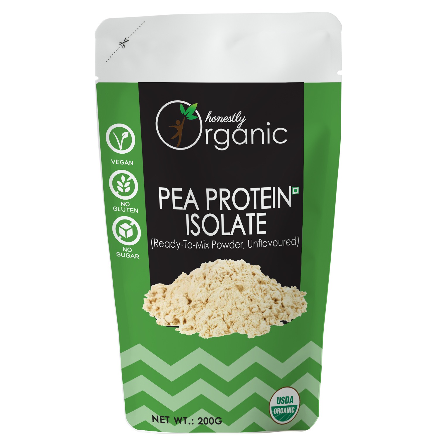 D-Alive Honestly Organic Plant Based Pea Protein Powder - Unflavoured Protein Isolate: 80%