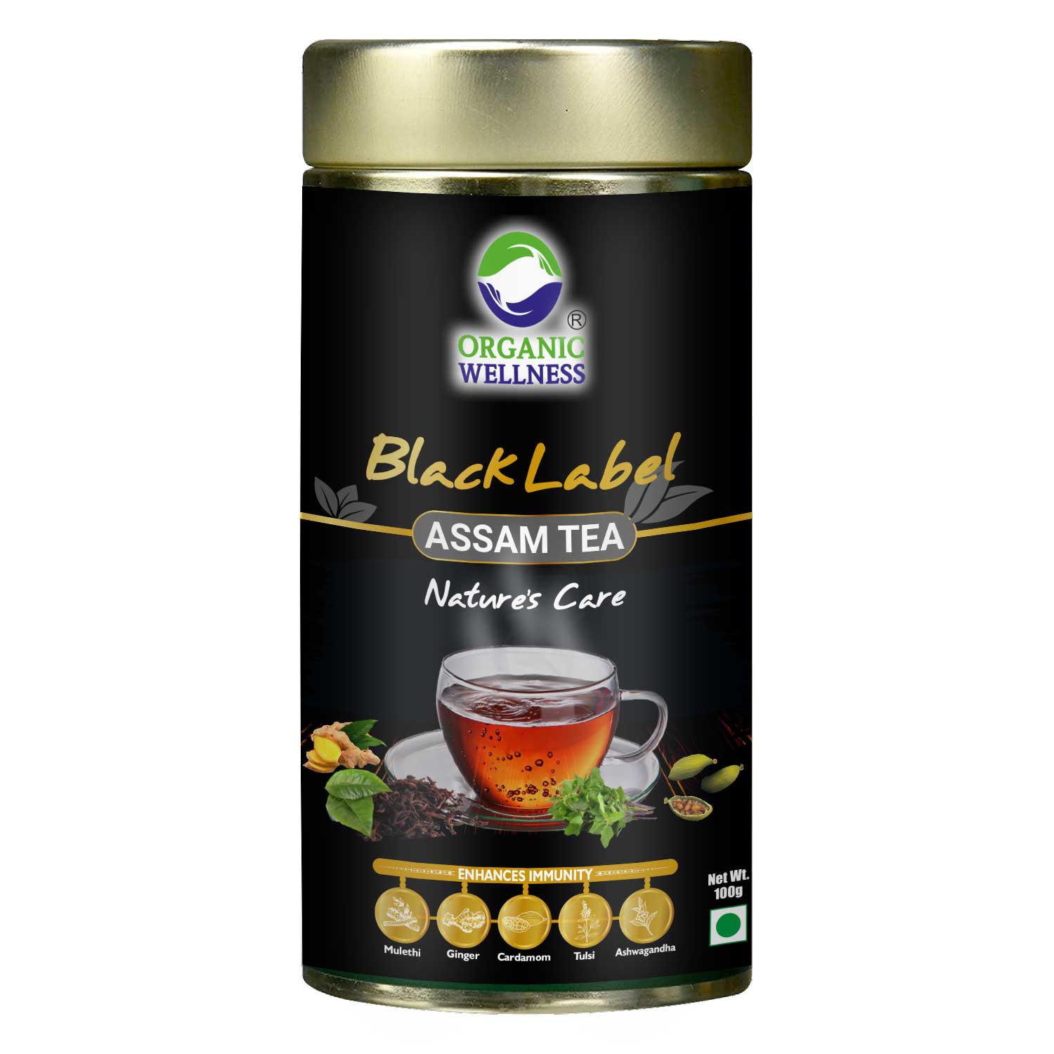 Black Label Assam Tea Enhances immunity 100 gm Tin