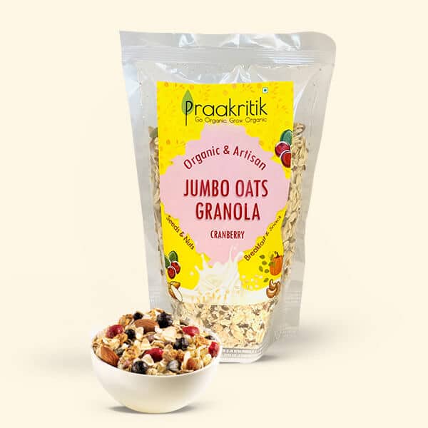 Praakritik Organic Jumbo Oats Granola Cranberry