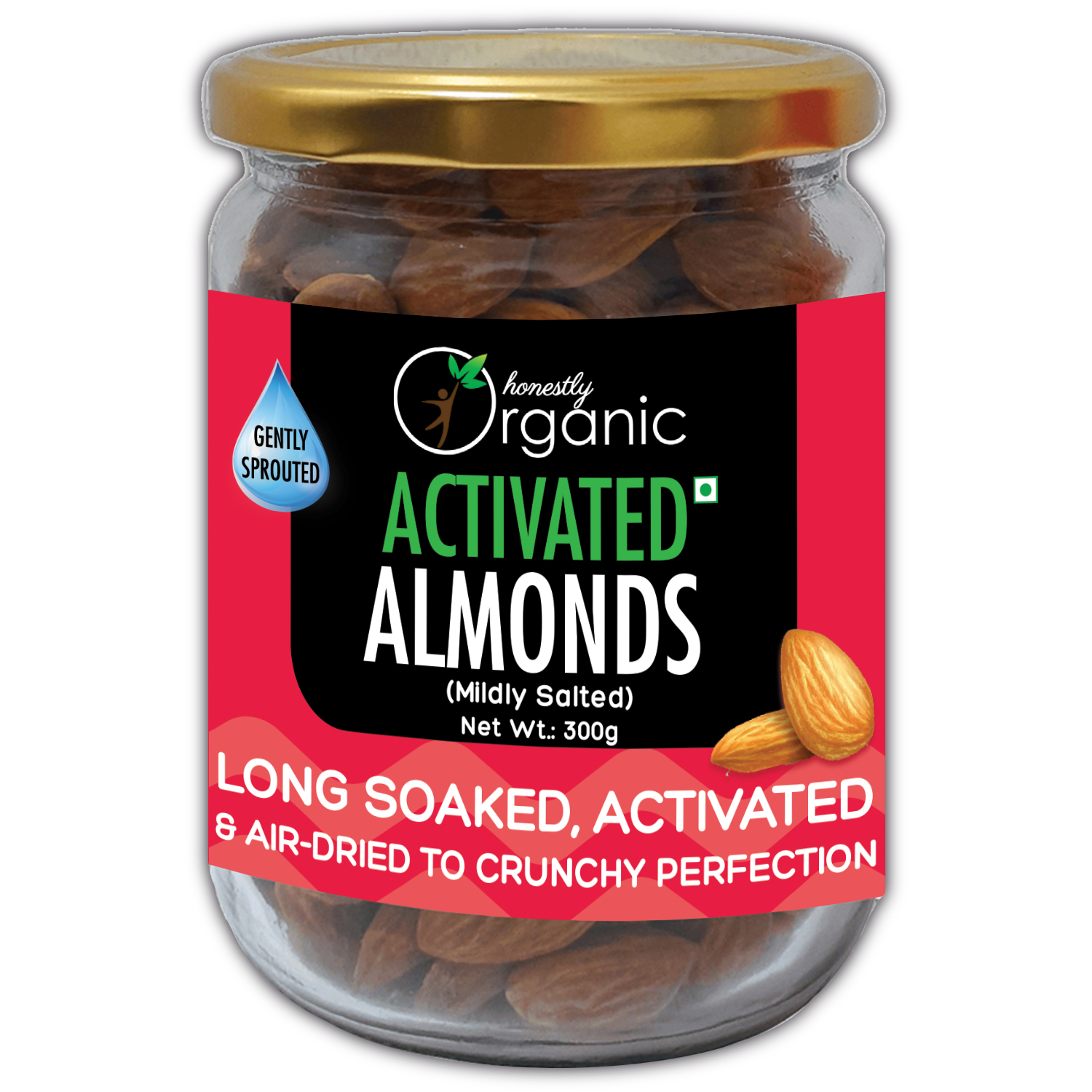 D-alive Activated Organic Almonds - Mildly Salted (USDA Organic, Long Soaked & Air Dried to Crunchy Perfection)