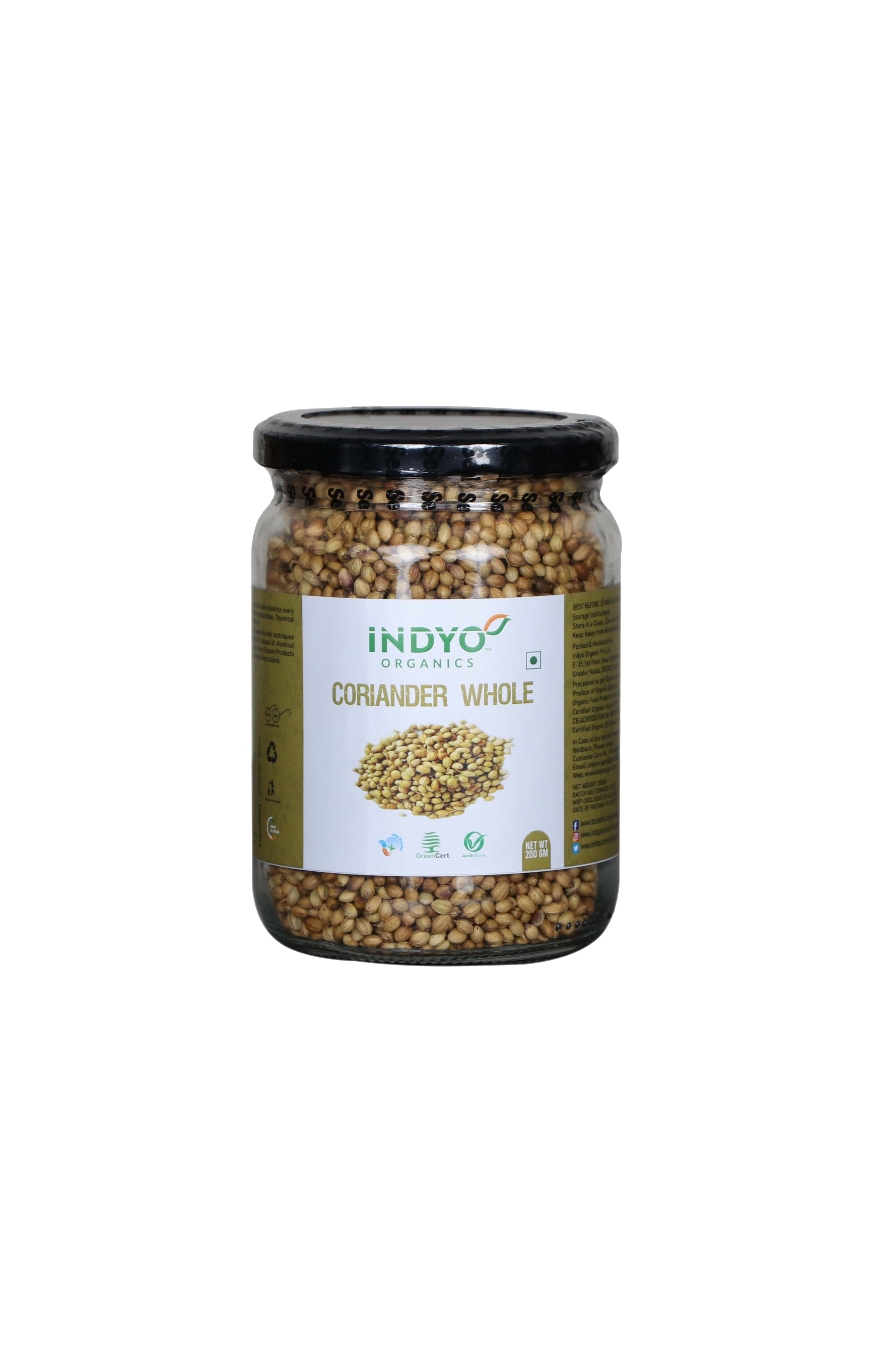 INDYO CORIANDER WHOLE 200 GM