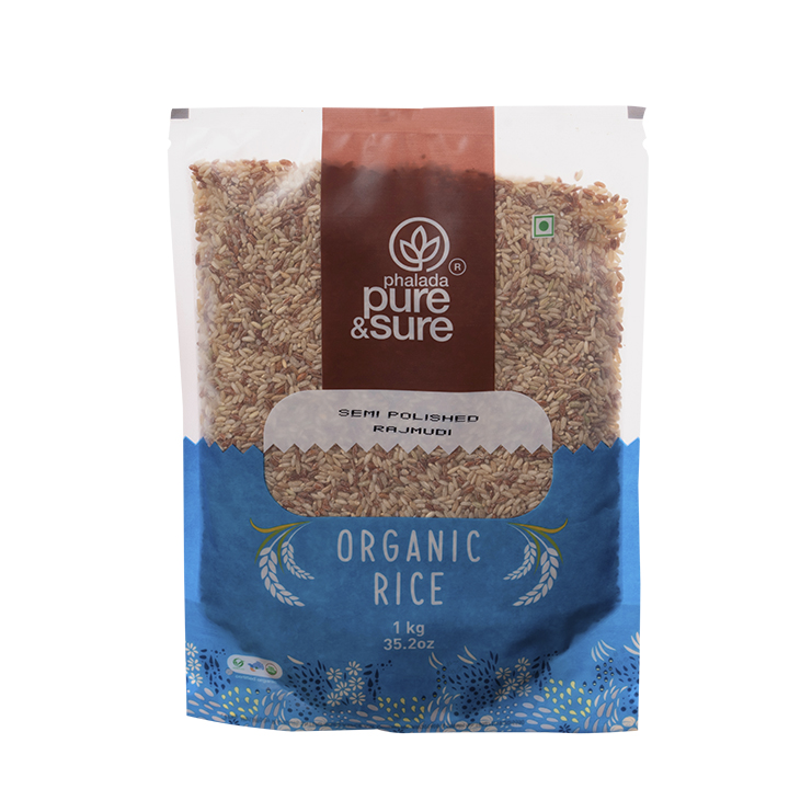 Pure & Sure ORGANIC SEMI POLISHED RAJMUDI RICE