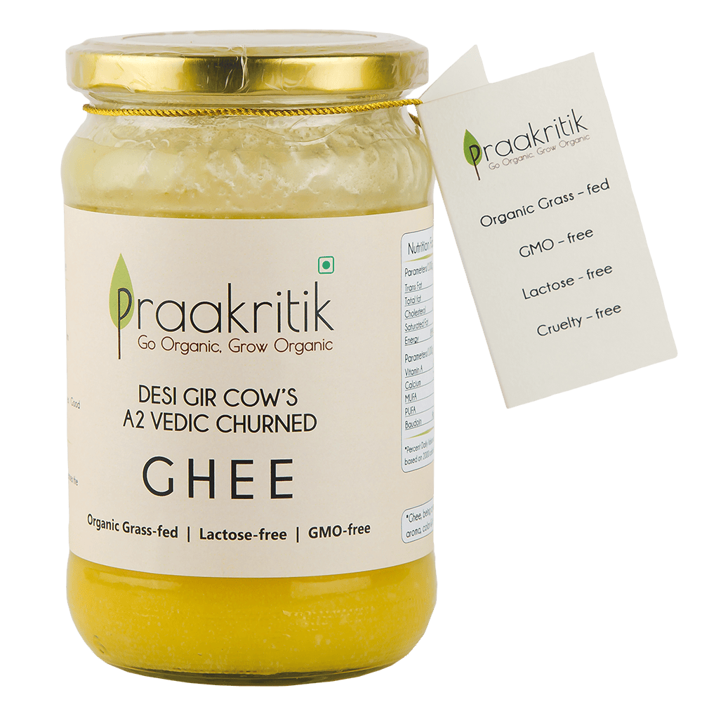 Praakritik A2 Bilona Gir Cow Ghee Vedic Churned  1 Ltr